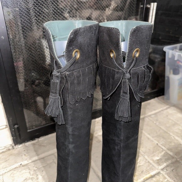 Imagine Vince Camuto Boots Fringe Black Suede Leather Women’s Size 10 - Picture 6 of 16
